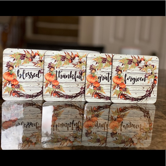 Fall Themed Coaster Set - Picture 2 of 2